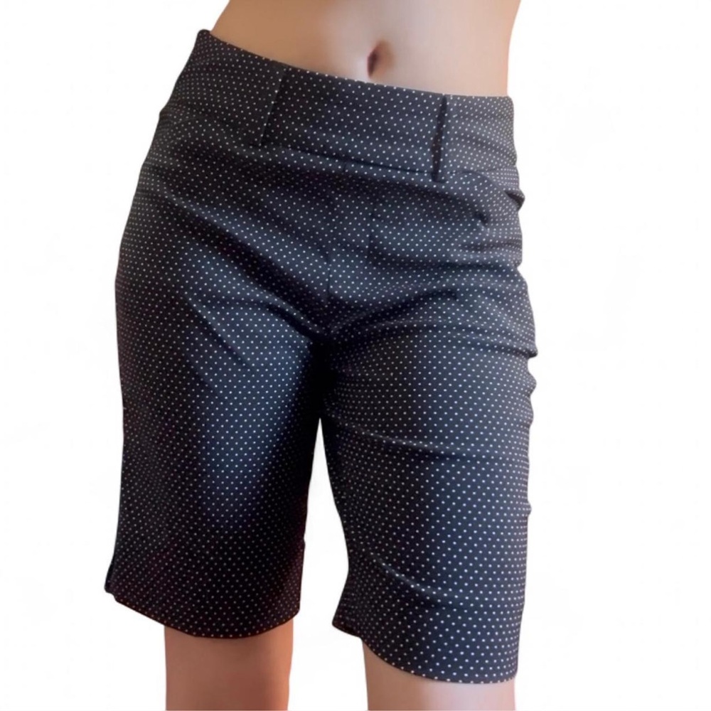 Polka Dot Black Bermuda Shorts